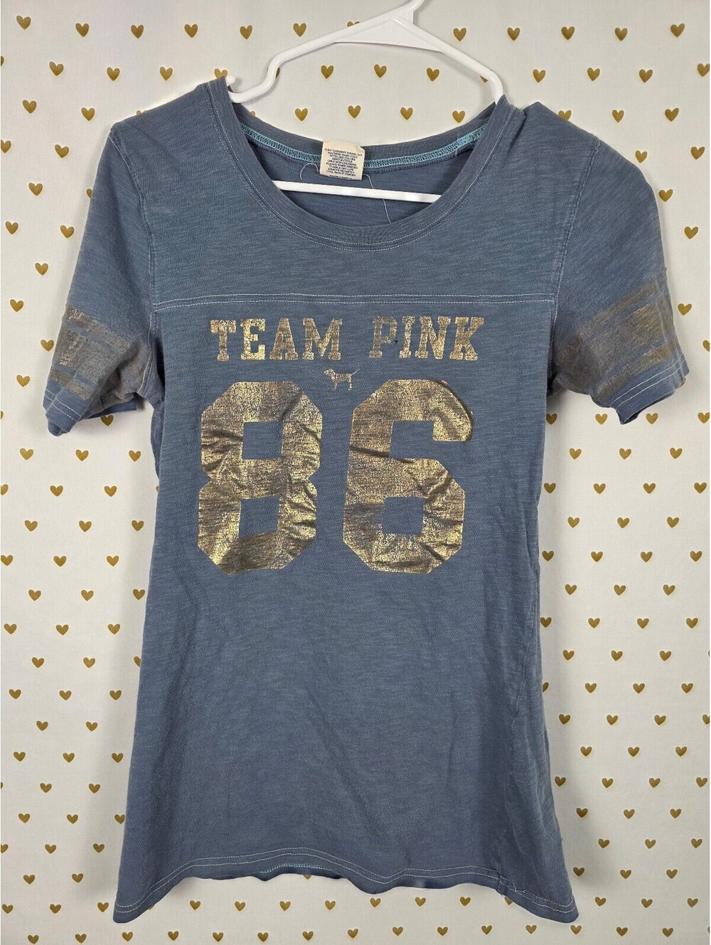 Victorias Secret PINK Vintage Team 86 Tee Shirt MEDIUM
